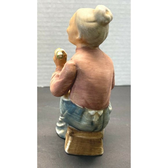 Vintage Norleans Japan Figurine Old Woman Gardener Harvest Carrots 5" Tall - Picture 3 of 8